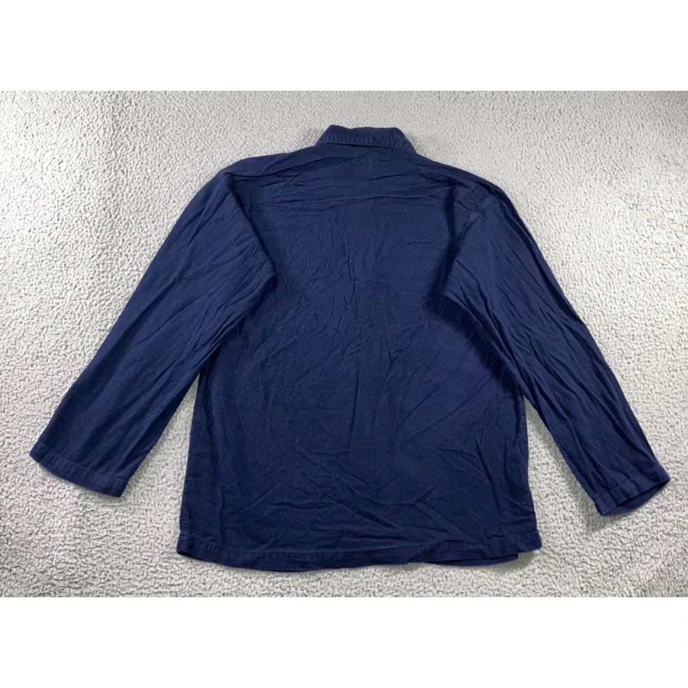 Polo Ralph Lauren Pajama Shirt Men M Relaxed Blue Cotton Long Sleeve Pony Logo‎